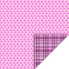 Scrappapir ca. 30x30cm, flamingo & tern, 2-sidet, 200g