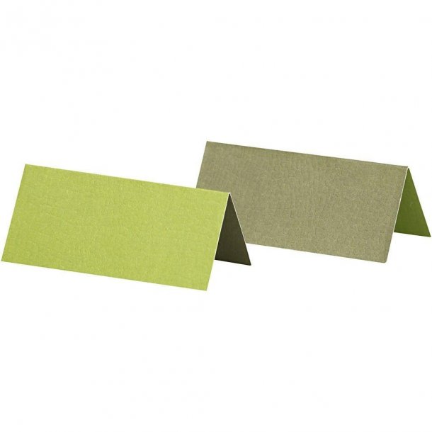 Bordkort, str. 9x4 cm, 250 g, mrk grn/lime, 25stk.