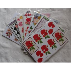 3D klippeark - Blomster, assorterede, 10 ark