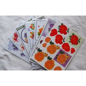 3D klippeark - Blomster, assorterede, 20 ark