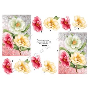 3D klippeark - Blomster i pastelfarver