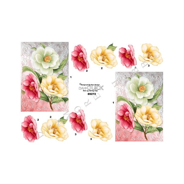 3D klippeark - Blomster i pastelfarver