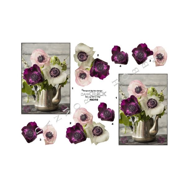 3D klippeark - Blomster i slvkande