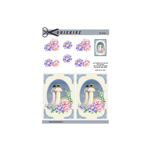 3D klippeark - Blomster. Skagens maleri, 2 damer p strandtur