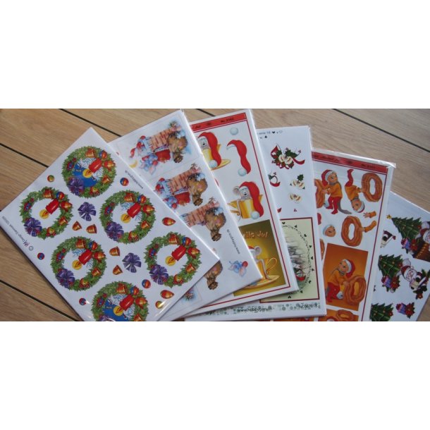 3D klippeark - Jul, assorterede, 20 ark