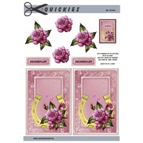 3D ark - Guldbryllup, hestesko m/blomst og ramme