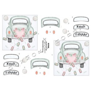 3D ark - Bryllup, nygifte, folkevogn