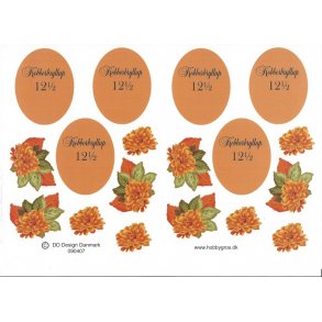 3D ark - Kobberbryllup,  12½ m/blomster