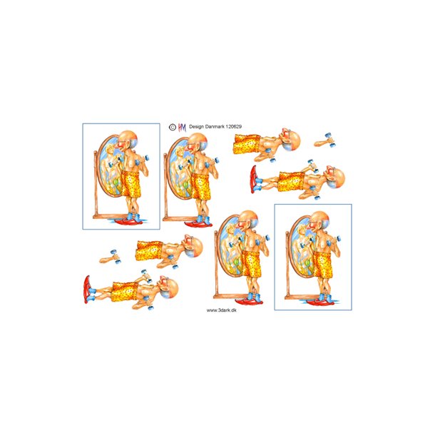 3D ark - ldre mand/ung mand, spejl, vgte