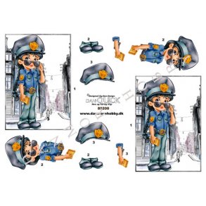 3D ark - Job. Kvindelig betjent, politi