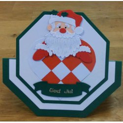 3D ark - Jul, flettet julehjerte, rd og hvid