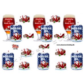 3D ark - Jul, julel i glas m/tekst 