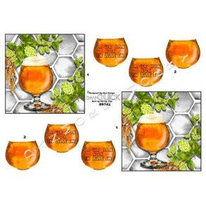 3D klippeark - l og vin, fadl