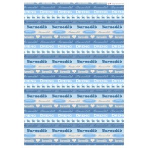 Baggrundspapir i A4 strrelse; Barnedb til dreng i bl farver