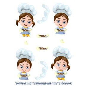 3D klippeark - Job, Kok / Bager / Konditor