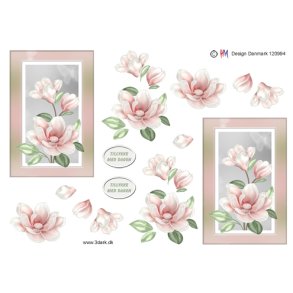 3D klippeark - Blomster, smuk sart lyser�d blomst