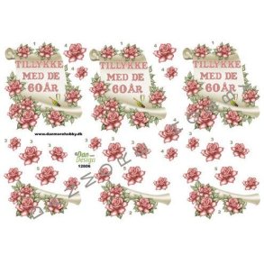 3D klippeark - Tillykke med de 60 r - til fdselsdag eller diamantbryllup