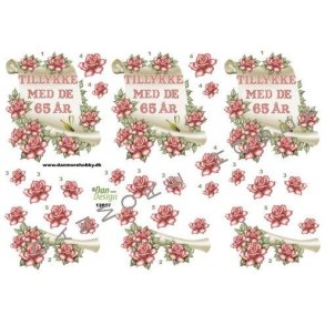 3D klippeark - Tillykke med de 65 r - til fdselsdag eller krondiamantbryllup