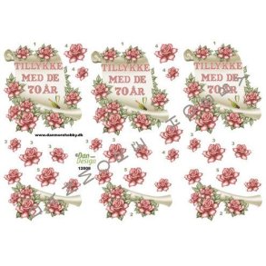 3D klippeark - Tillykke med de 70 r - til fdselsdag eller jernbryllup