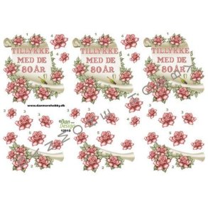 3D klippeark - Tillykke med de 80 r - til fdselsdag