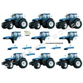 3D klippeark - Bl� traktor
