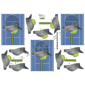3D klippeark - Tennis, tennisbane og udstyr