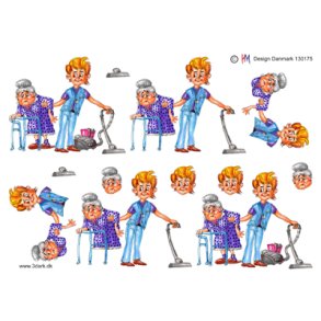 3D klippeark - Job, hjemmehjlper/SOSU assistent, mand