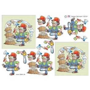 3D klippeark - Job, skovhugger