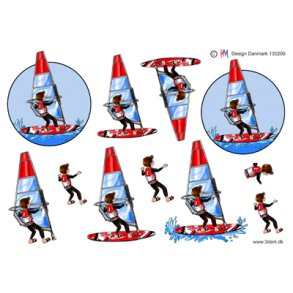 3D klippeark - Vindsurfer
