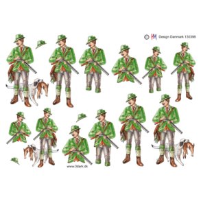 3D klippeark - Fritid, j�ger, jagt og hund m/hare