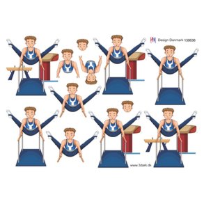 3D klippeark - Springgymnastik, dreng p� barren