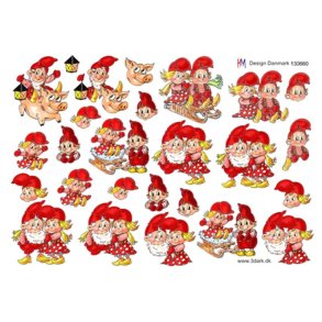 3D klippeark - Jul, mindre motiver m/s�de polkanisser