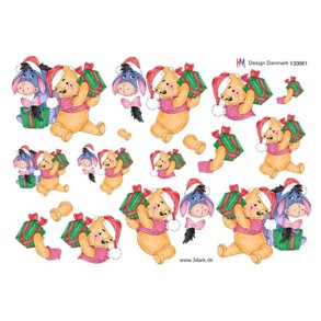 3D klippeark - Jul, Disney, Peter Plys og �slet f�r gaver