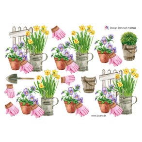 3D klippeark - Pskeliljer & stedmoderblomster 