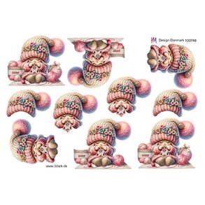 3D klippeark - Pige der strikker