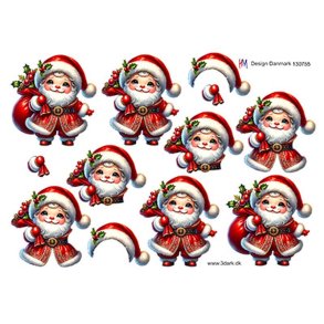3D klippeark - Jul, Elegant kl�dt julemand