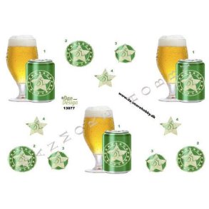 3D klippeark - l & Vin. ldse & lkkert skummende l i glas