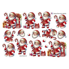 3D klippeark - Jul; S�d julemand med slikstok