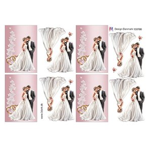 3D klippeark - Sm� motiver (A7 str.) m/brudepar