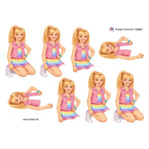 3D klippeark - Lysh�ret pige i sommert�j