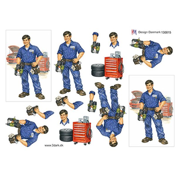 3D klippeark - Job, Mekaniker p� v�rksted