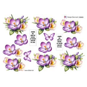 3D klippeark - Blomster, For�rsblomster & sommerfugl