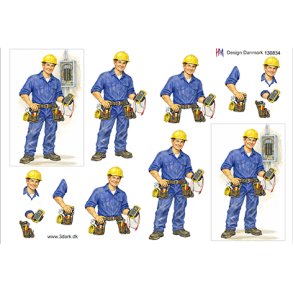 3D klippeark - Job, Elektriker