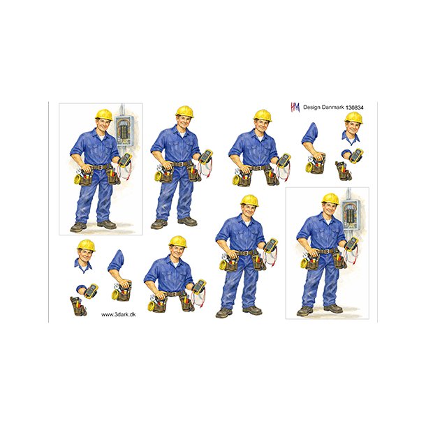 3D klippeark - Job, Elektriker