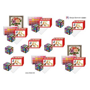3D klippeark - Hobby; perler - billede, s�de dyr, plade, terning