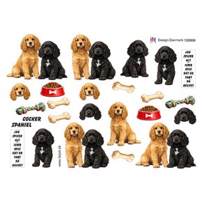 3D klippeark - Hunde; Cocker Spaniel