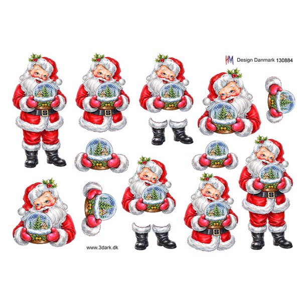 3D klippeark - Jul, Julemanden med snekugle