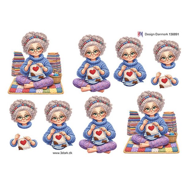 3D klippeark - S�d dame syr patchwork