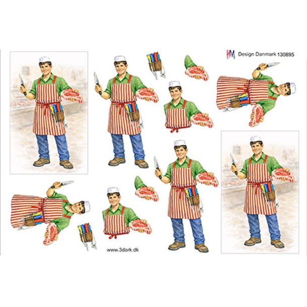 3D klippeark - Job, Slagter