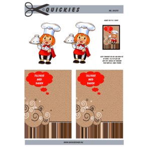 3D klippeark - Job, kvindelig kok